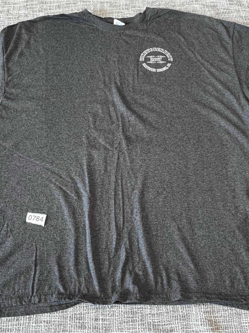 Delta Men's Dark Charcoal Short Sleeve Tee with White Chest Logo